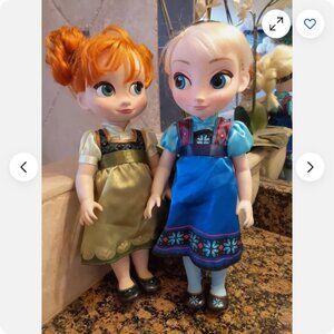 Lot Of 2 Disney Frozen Animators' Collection 15" Toddler Doll Elsa Anna